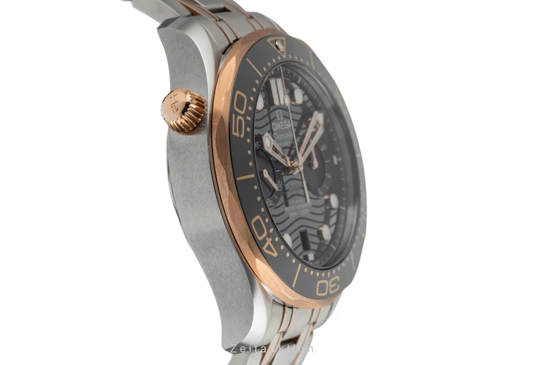 Omega Seamaster chronograph steel / gold automatic men's watch 210.20.44.51.01.001 LP: 17500EUR [2504407]