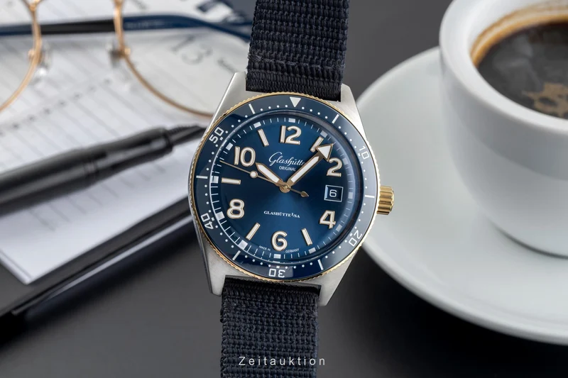 Glashütte SeaQ steel / gold automatic men's watch 1-39-11-10-90-34 LP: 13800EUR [2504422]