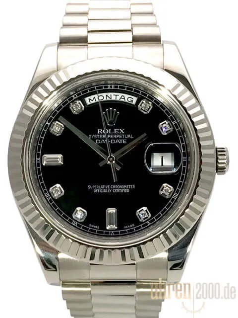 Rolex Day-Date II 218239 Weißgold Schwarz Diamant aus 2012 LC100
