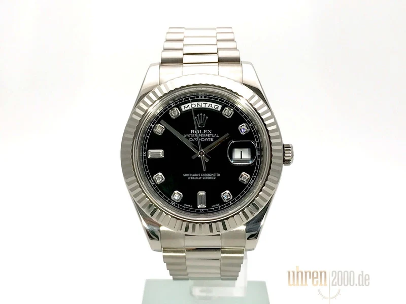 Rolex Day-Date II 218239 Weißgold Schwarz Diamant aus 2012 LC100