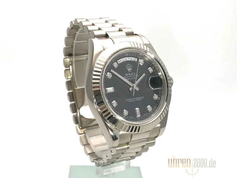 Rolex Day-Date II 218239 Weißgold Schwarz Diamant aus 2012 LC100