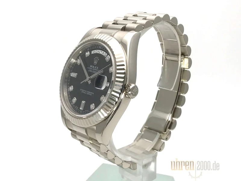 Rolex Day-Date II 218239 Weißgold Schwarz Diamant aus 2012 LC100