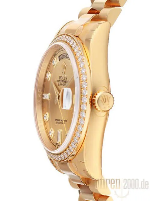 Rolex Day-Date 36 Gelbgold 118348 Champagner Diamant