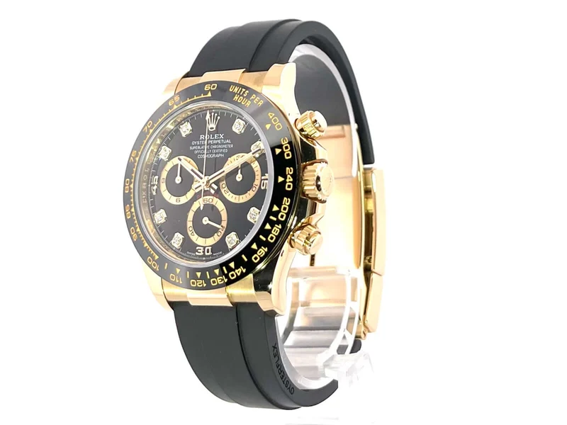 Rolex Daytona 116518LN Gelbgold Oysterflex Schwarz Diamant