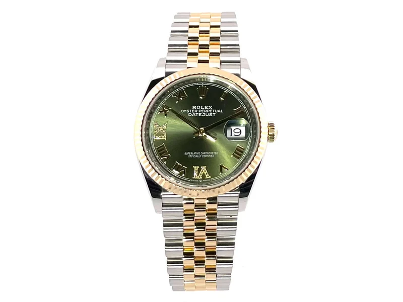 Rolex Datejust 36 126233 Olive R Diamant Jubile-Band