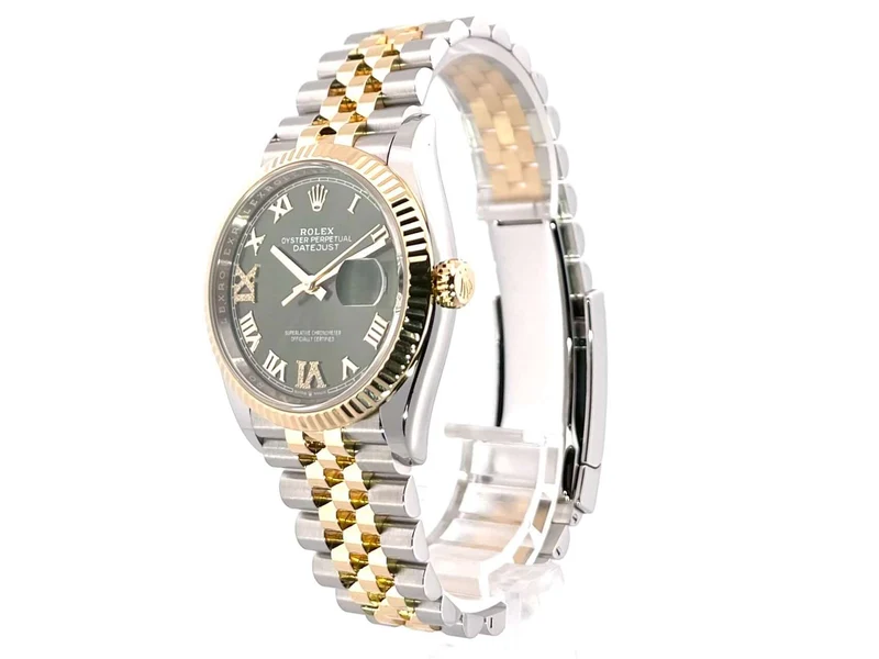Rolex Datejust 36 126233 Olive R Diamant Jubile-Band