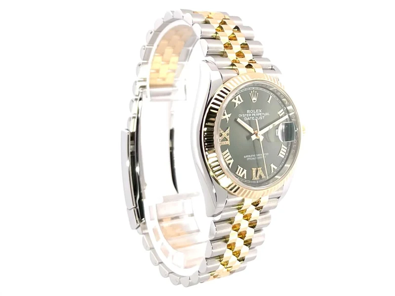 Rolex Datejust 36 126233 Olive R Diamant Jubile-Band