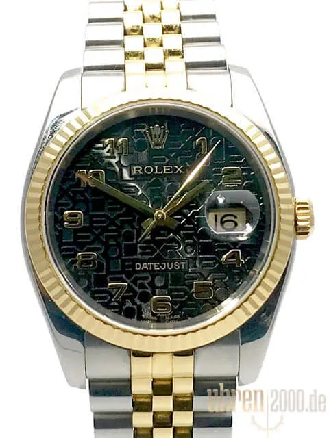 Rolex Datejust 36 116233 Schwarz Jubile-Band aus 2006 LC100