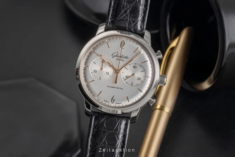 Glashütte Sixties chronograph steel automatic men's watch 1-39-34-03-22-04 LP: 8800EUR [2503849]