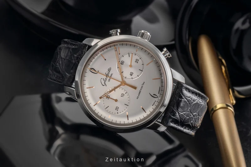 Glashütte Sixties chronograph steel automatic men's watch 1-39-34-03-22-04 LP: 8800EUR [2503849]