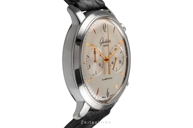 Glashütte Sixties chronograph steel automatic men's watch 1-39-34-03-22-04 LP: 8800EUR [2503849]