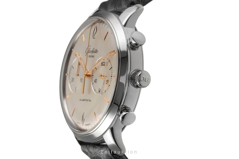 Glashütte Sixties chronograph steel automatic men's watch 1-39-34-03-22-04 LP: 8800EUR [2503849]