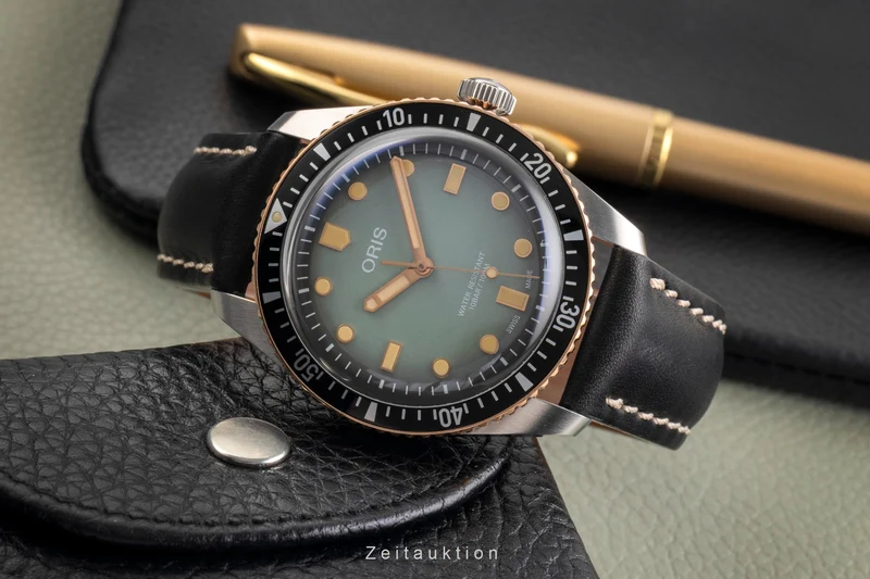 Oris Divers steel / bronze automatic men's watch 01 733 7707 4337 LP: 2450EUR [2504460]