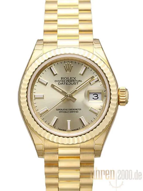 Rolex Lady-Datejust 28 18 kt Gelbgold 279178 Champagner