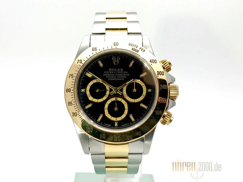 Rolex Daytona 40 Edelstahl Gelbgold 16523 Schwarz aus 1996 T-Serie