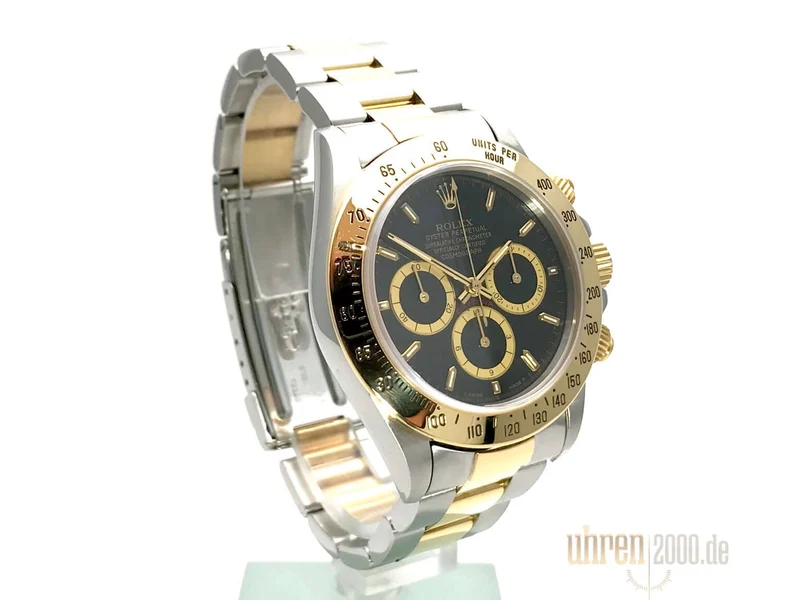 Rolex Daytona 40 Edelstahl Gelbgold 16523 Schwarz aus 1996 T-Serie