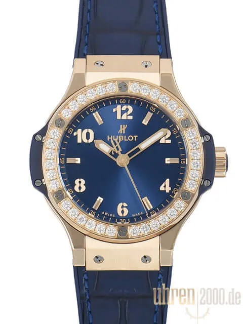 Hublot Big Bang 38 Gold Blue Diamonds 361.PX.7180.LR.1204