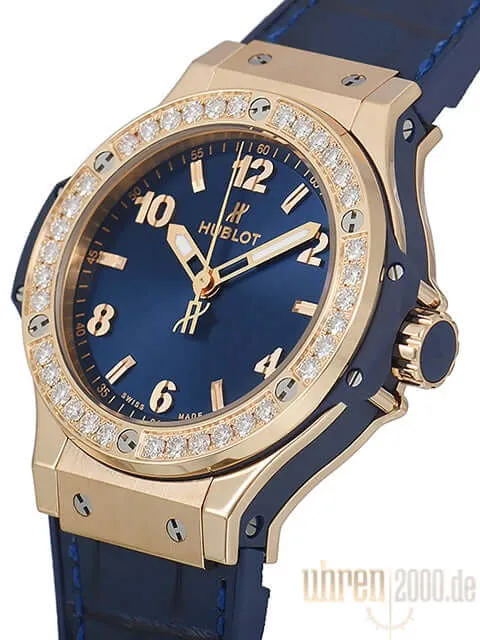 Hublot Big Bang 38 Gold Blue Diamonds 361.PX.7180.LR.1204