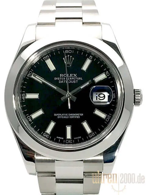 Rolex Datejust II 41 Edelstahl 116300 Schwarz LC100 aus 2015
