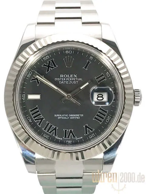 Rolex Datejust II 116334 Schwarz Römisch aus 2015