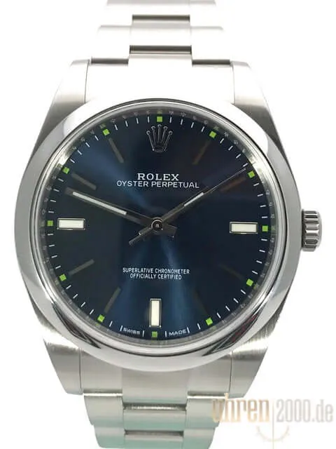 Rolex Oyster Perpetual 39 114300 Blau aus 2017