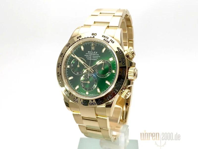 Rolex Cosmograph Daytona Gelbgold 116508 Grün aus 2017 LC100