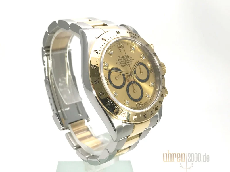 Rolex Daytona 40 Edelstahl Gelbgold 16523 Champagner Diamant aus 1994