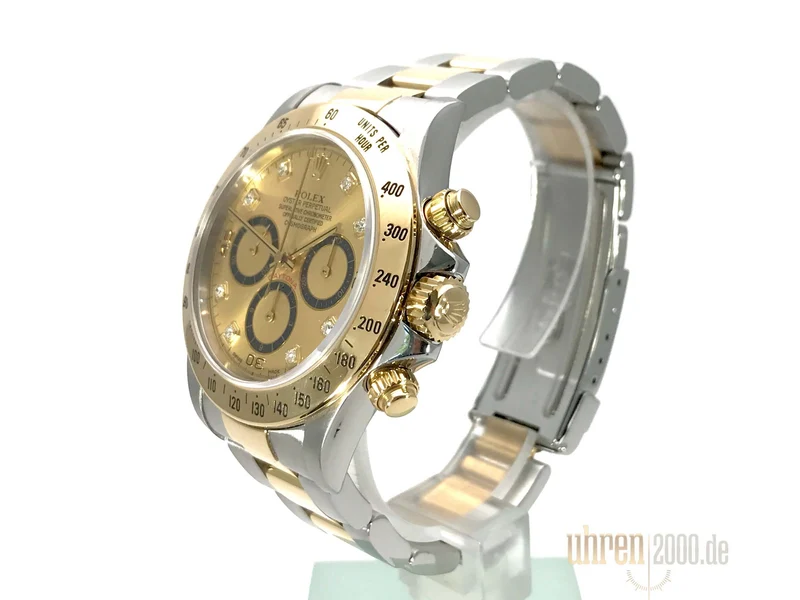 Rolex Daytona 40 Edelstahl Gelbgold 16523 Champagner Diamant aus 1994
