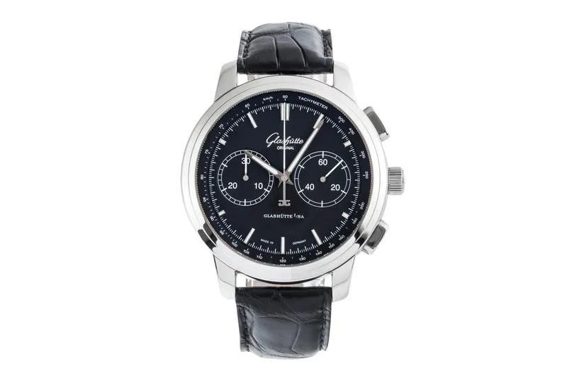 Glashütte Senator chronograph steel automatic men's watch 1-39-34-20-42-04 [2503925]