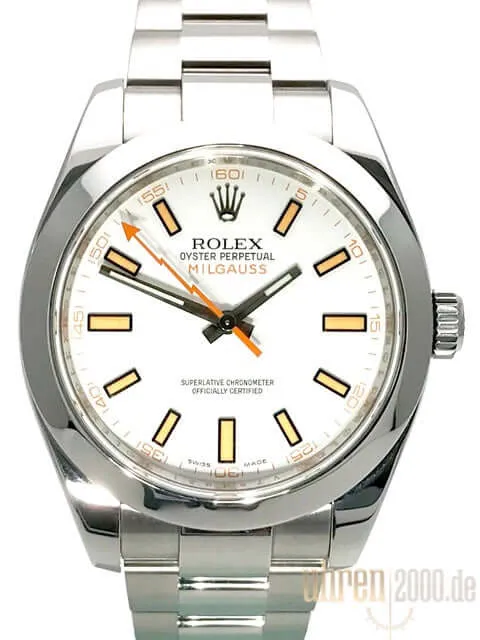 Rolex Milgauss 116400 weißes Zifferblatt aus 2012 LC100