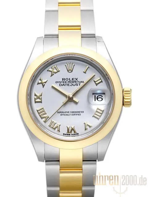 Rolex Datejust 28 Stahl Gold 279163 Weiß Römisch