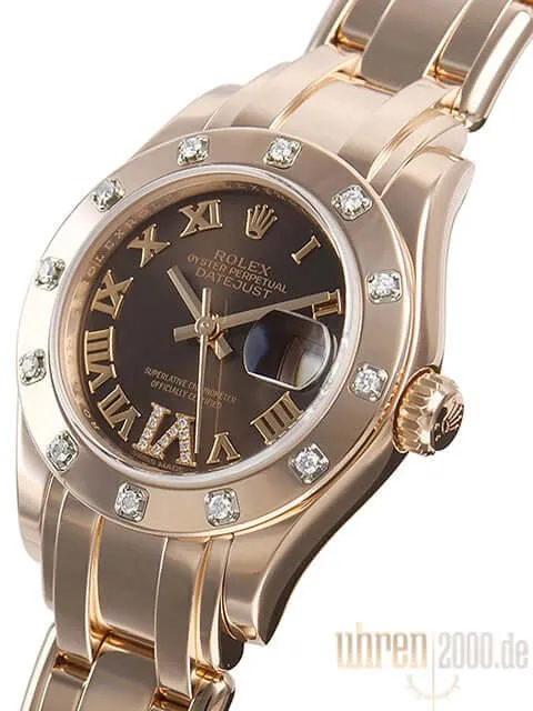 Rolex Perlmaster 29 Everose-Gold 80315 Choco Römisch