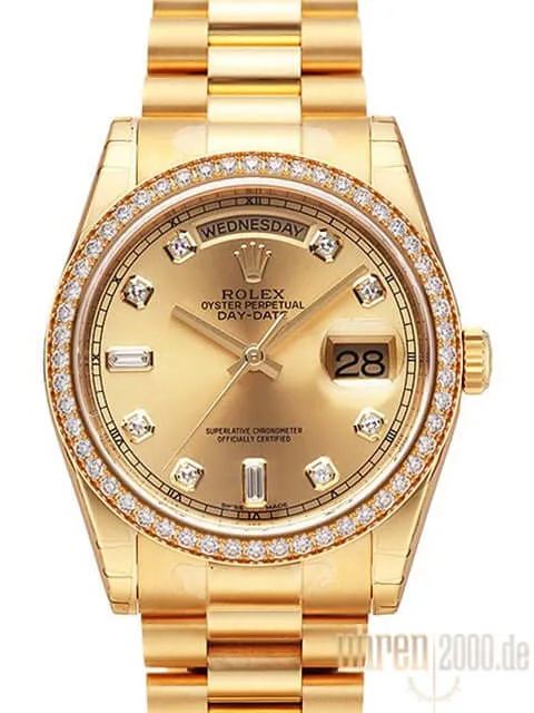 Rolex Day-Date 36 Gelbgold 118348 Champagner Diamant Sonderpreis