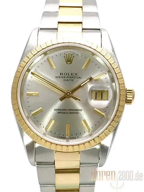 Rolex Oyster Perpetual Date 34 Edelstahl - Gold 15223 aus 1991