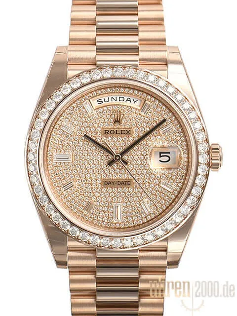 Rolex Day-Date 40 Everose-Gold 228345RBR Diamant