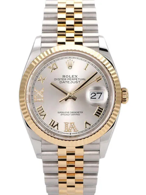 Rolex Datejust 36 126233 Silber R Diamant Jubile-Band