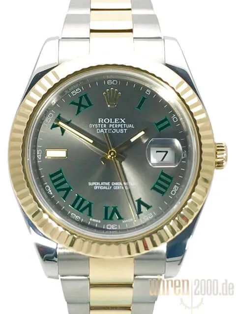 Rolex Datejust II 41 116333 Slate Römisch aus 2014