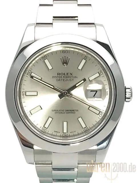 Rolex Datejust II 41 Edelstahl 116300 Silber aus 2014
