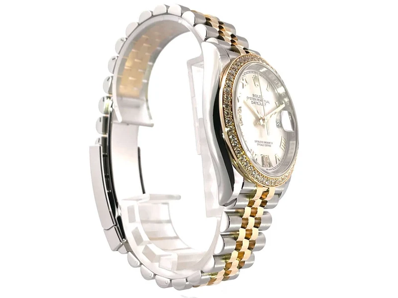 Rolex Datejust 36 126283RBR Diamantlünette Jubile-Band Silber Römisch Diamant