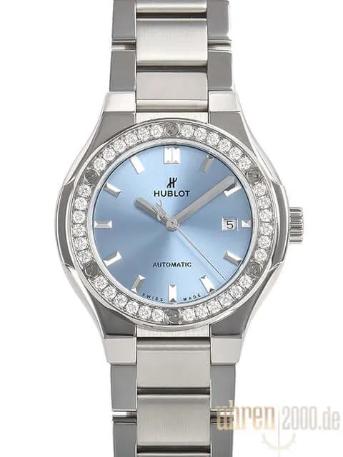 Hublot Classic Fusion 33 Titanium Lite Blue Bracelet 585.NX.891L.NX.1204