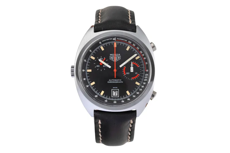 Heuer Monza chronograph chromed brass automatic men's watch 150.511 Vintage [2504491]