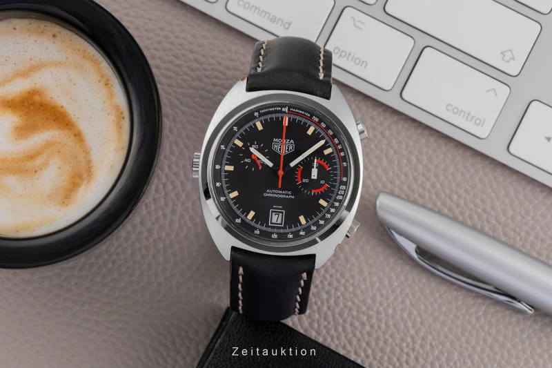 Heuer Monza chronograph chromed brass automatic men's watch 150.511 Vintage [2504491]