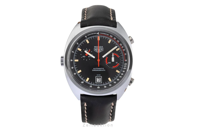 Heuer Monza chronograph chromed brass automatic men's watch 150.511 Vintage [2504491]