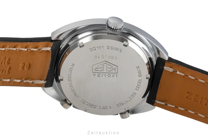 Heuer Monza chronograph chromed brass automatic men's watch 150.511 Vintage [2504491]