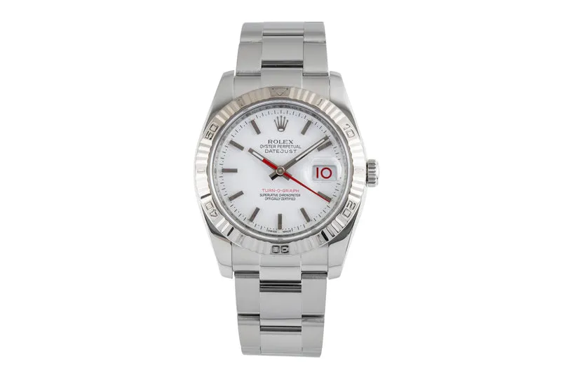 Rolex Datejust Turn-O-Graph steel / white gold automatic men's watch 116264 [2503488]