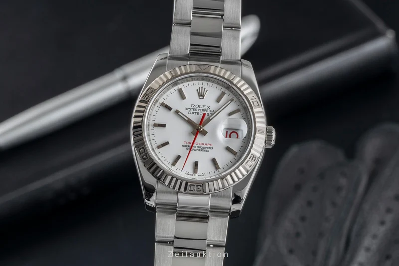 Rolex Datejust Turn-O-Graph steel / white gold automatic men's watch 116264 [2503488]