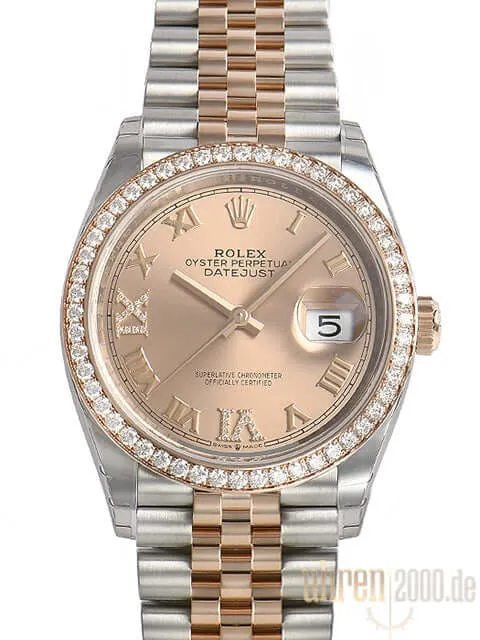 Rolex Datejust 36 126281RBR Pink Römisch Diamant Jubile-Band