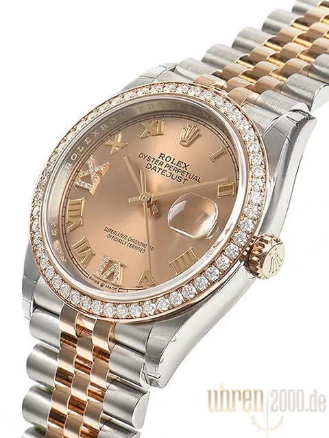 Rolex Datejust 36 126281RBR Pink Römisch Diamant Jubile-Band
