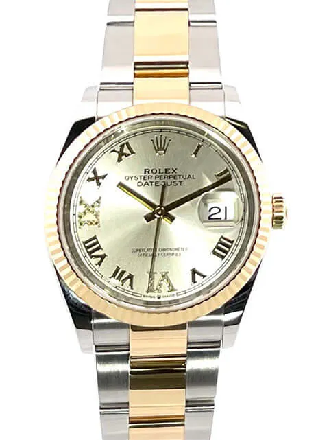 Rolex Datejust 36 126233 Silber Römisch Diamant