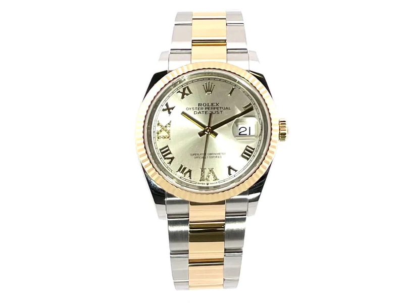 Rolex Datejust 36 126233 Silber Römisch Diamant